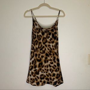 Cowl Neck Cheetah Print Dress
